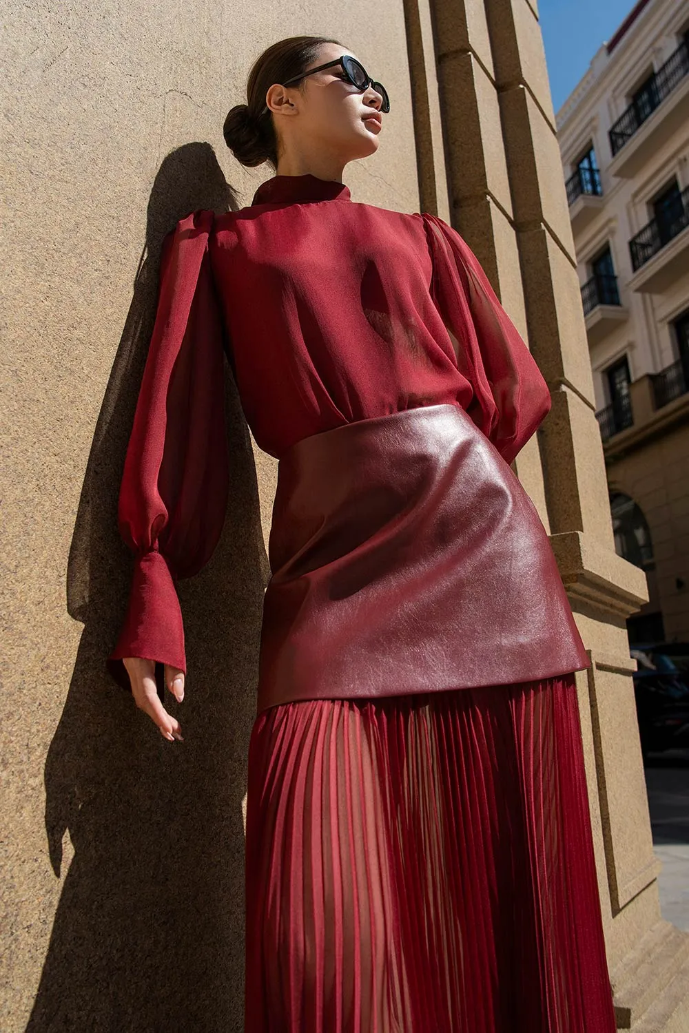 Adelaide A-line Sheer Silk Maxi Set