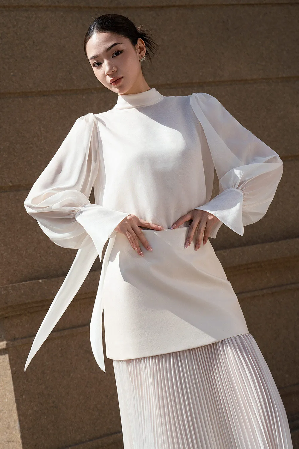 Adelaide A-line Sheer Silk Maxi Set