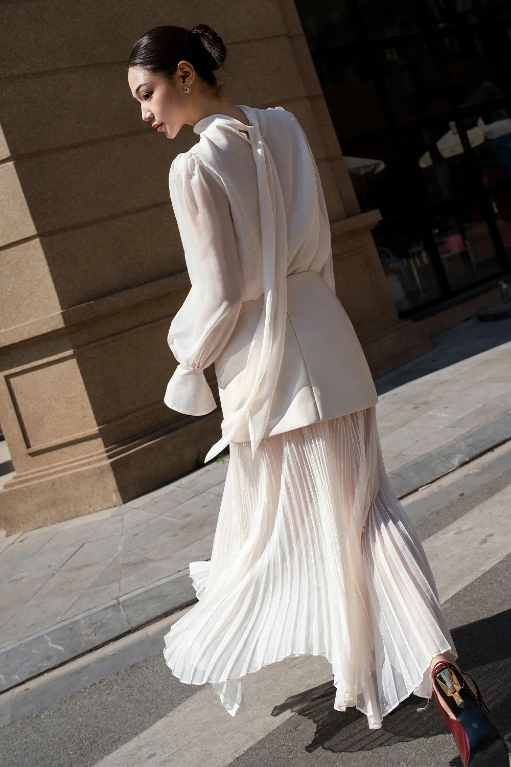 Adelaide A-line Sheer Silk Maxi Set
