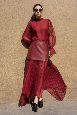 Adelaide A-line Sheer Silk Maxi Set