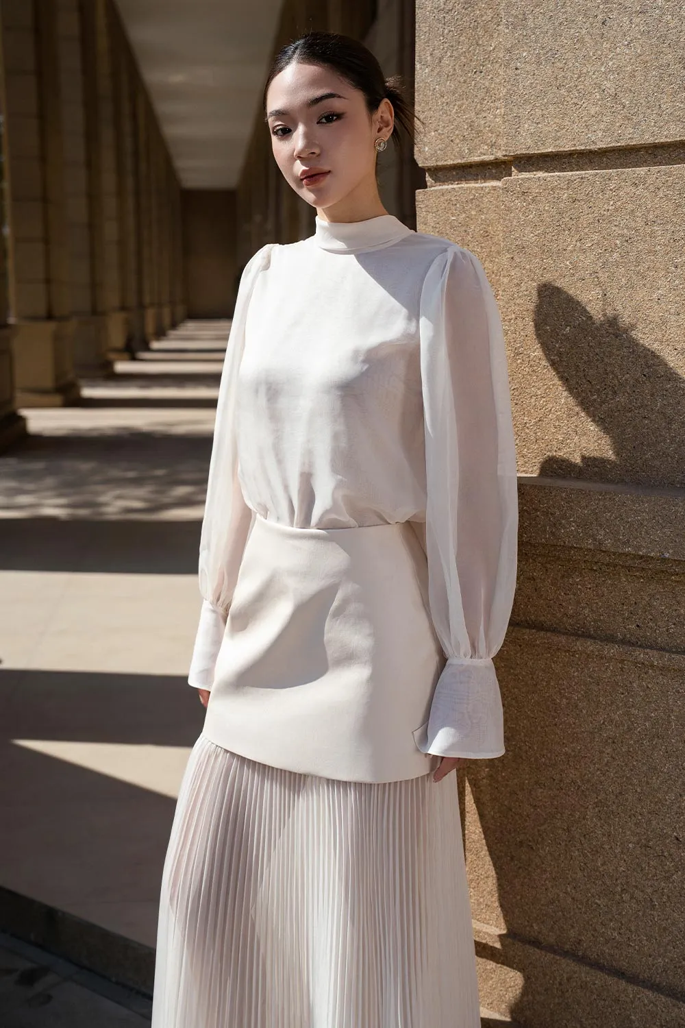 Adelaide A-line Sheer Silk Maxi Set