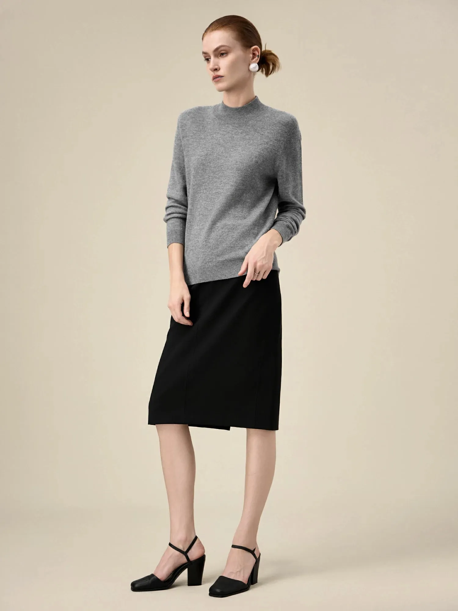 Amoretu Women's 100% Wool Half Turtleneck Knitted Sweater