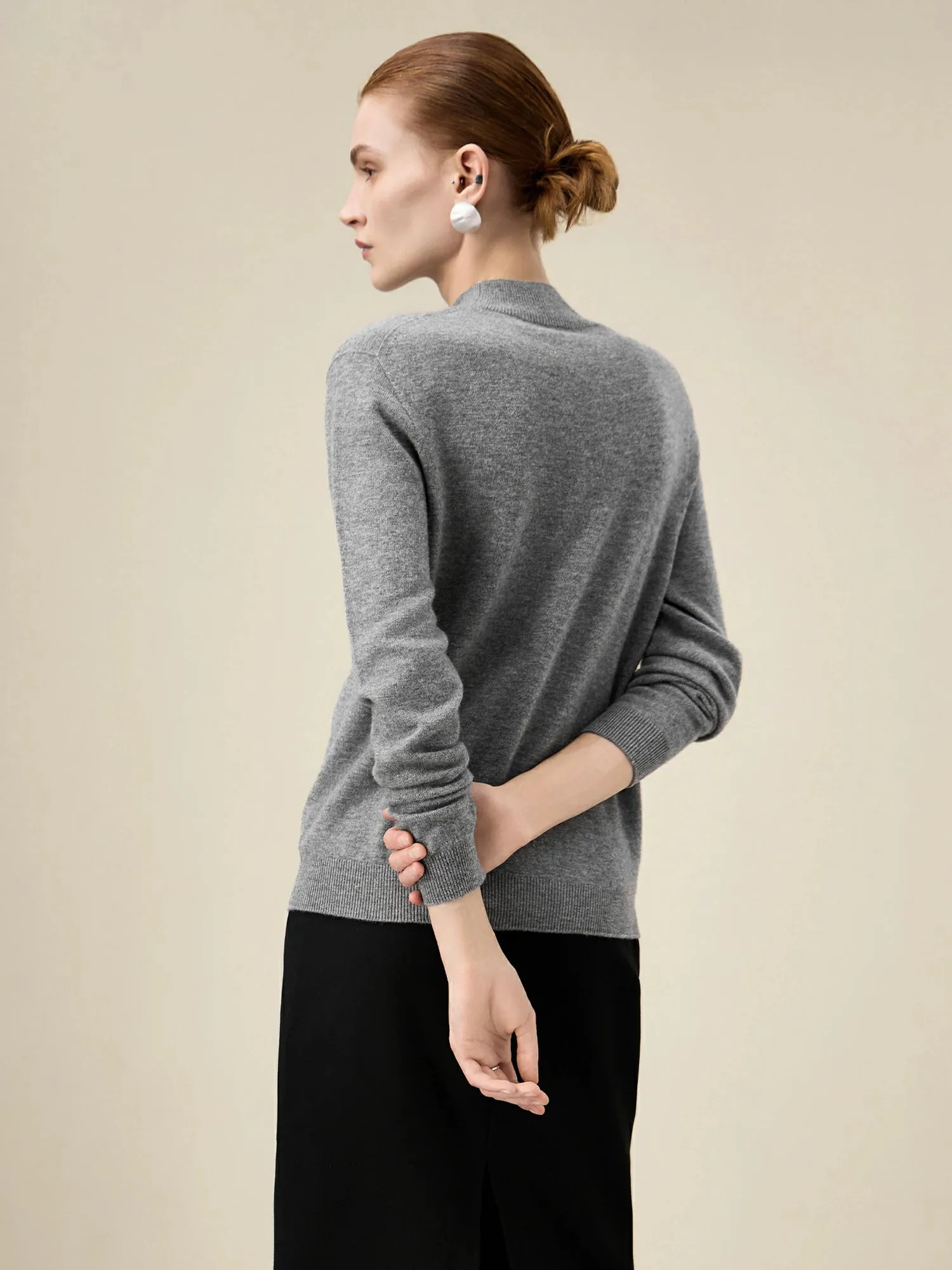 Amoretu Women's 100% Wool Half Turtleneck Knitted Sweater