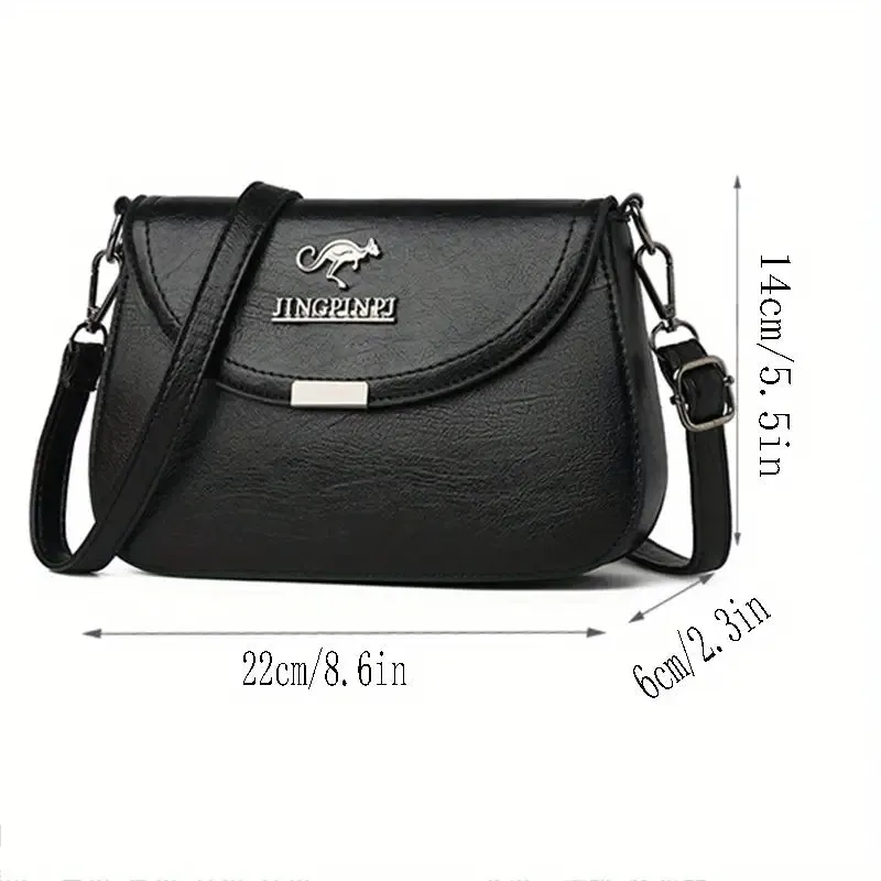 Bags Metal Letter Decor Crossbody Bag