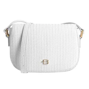 Baldinini Trend Chic Woven Print Calfskin Shoulder Bag