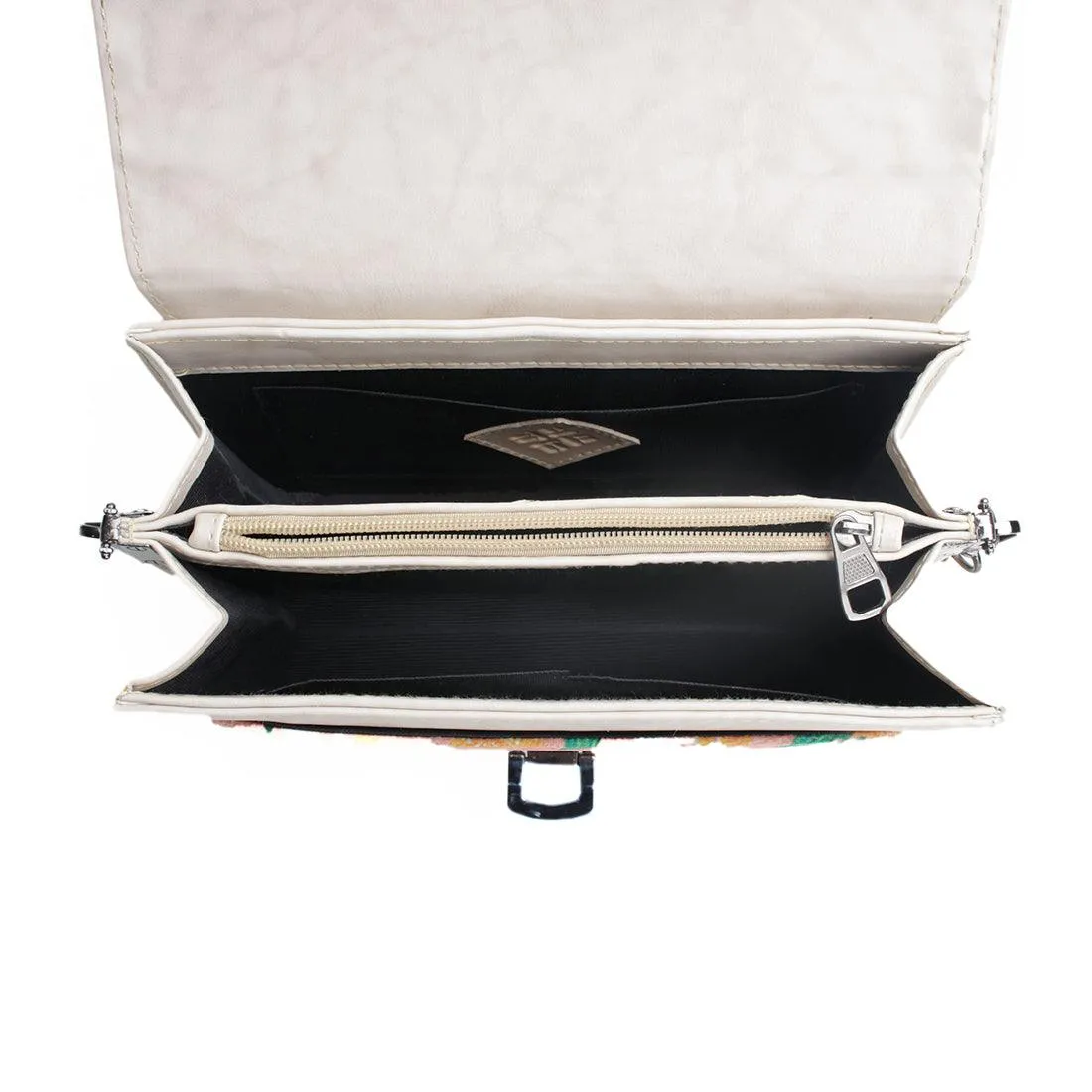Beige Mini Embossed Chain Bag Stroke