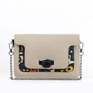 Beige Mini Embossed Chain Bag Stroke