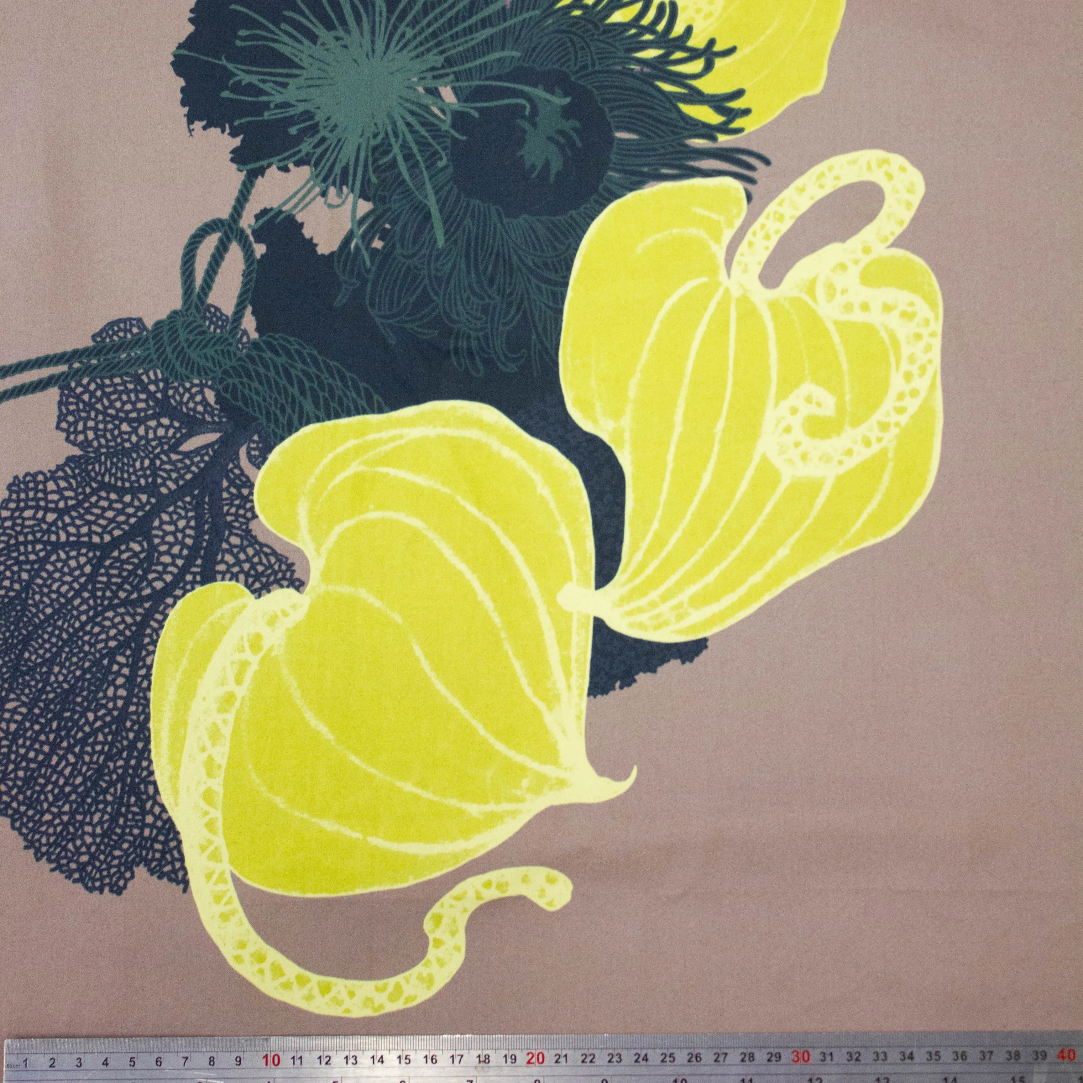 Billy Taupe Floral Cotton PANEL 150CM