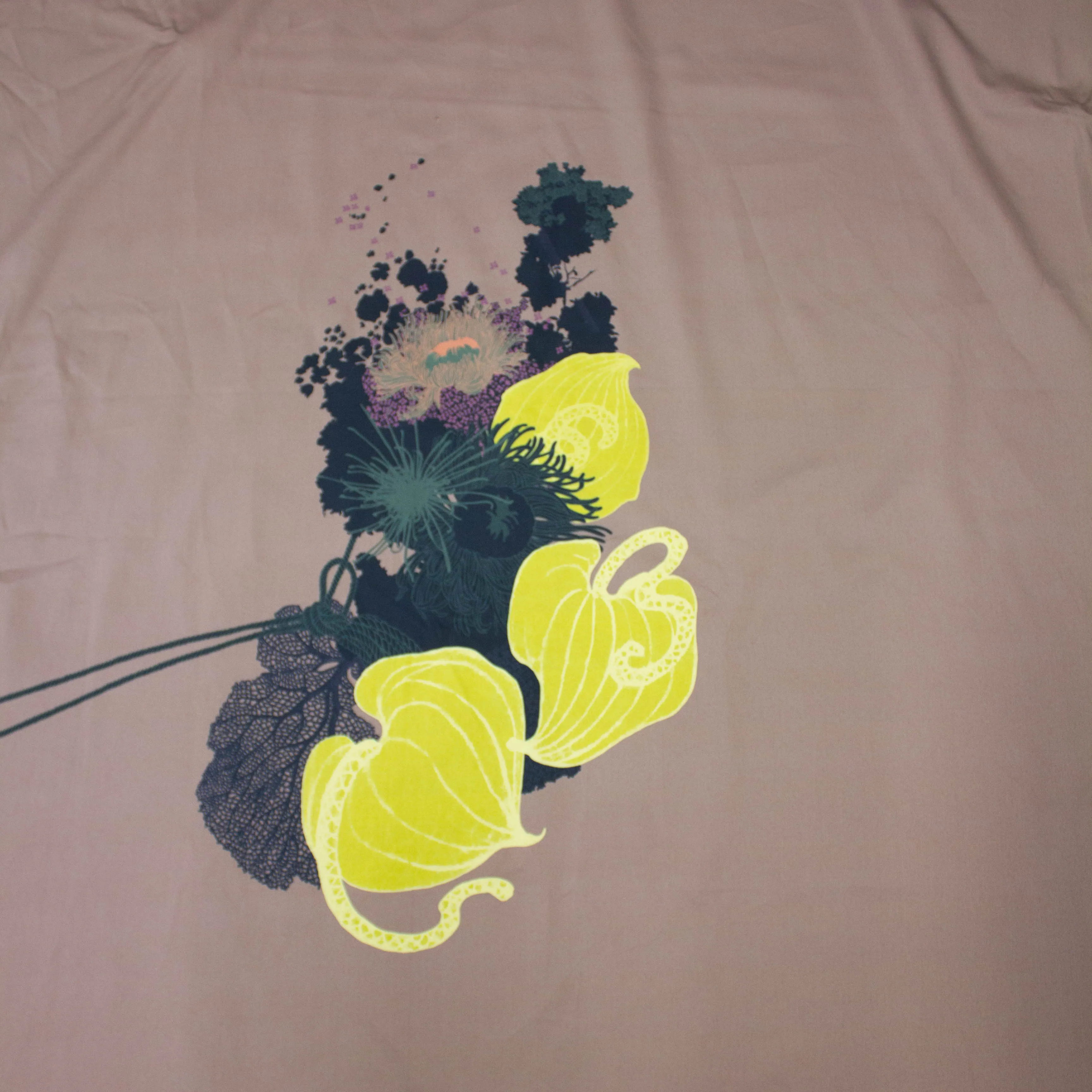 Billy Taupe Floral Cotton PANEL 150CM