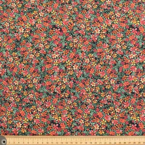 Black Literatesque Small Flower Floral Cotton Print