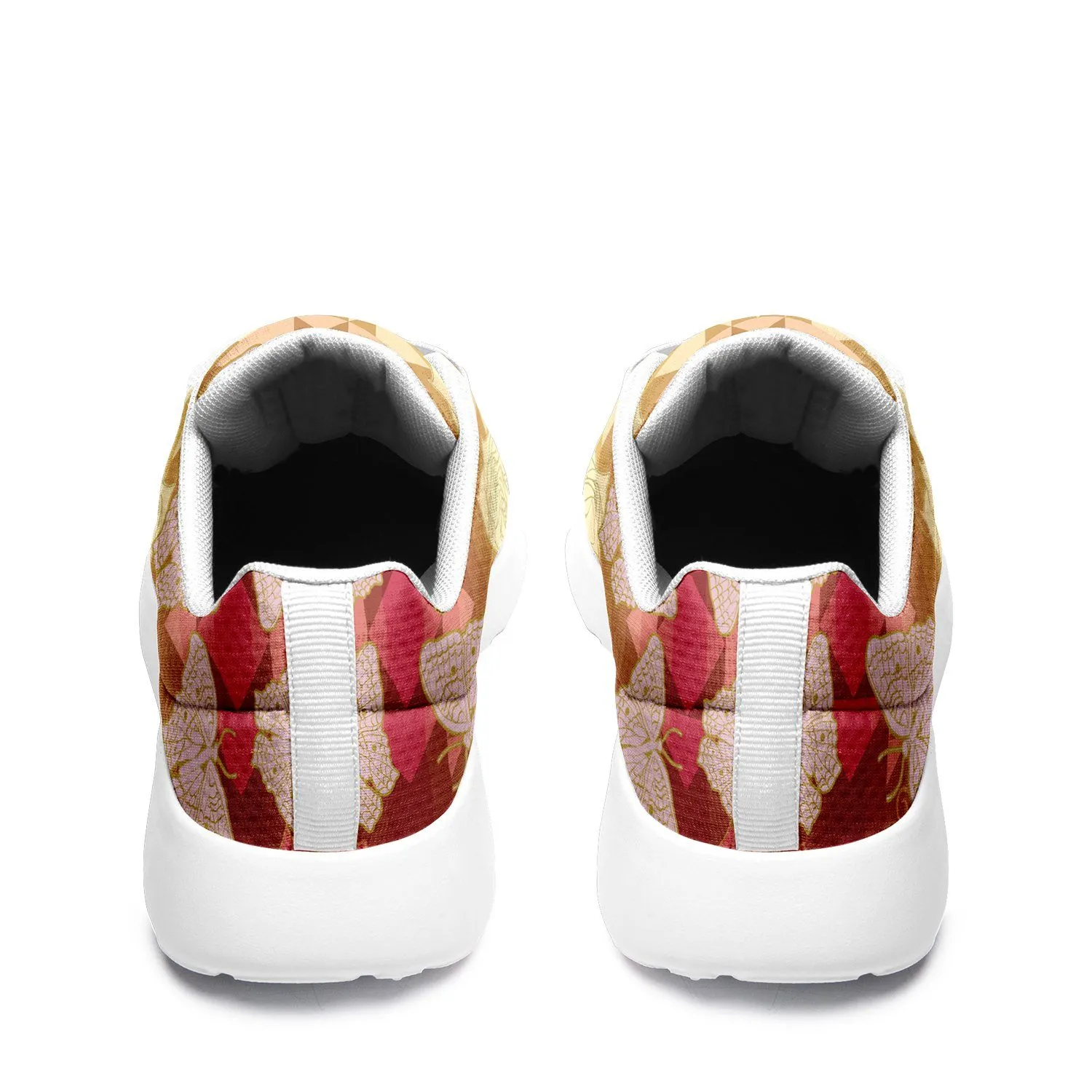 Butterfly and Roses on Geometric Ikkaayi Sport Sneakers