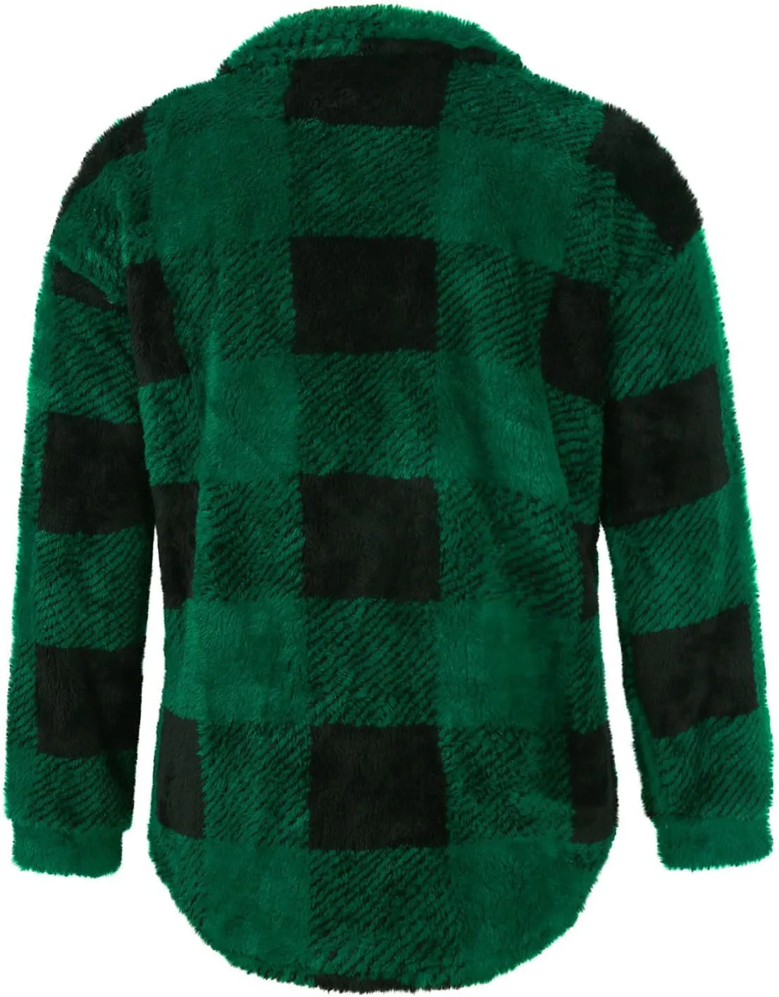 Cdiecer Women Flannel Jacket Fuzzy Plaid Jacket Button Down Teddy Coat Long Sleeve Sherpa Jackets Winter Warm Coats
