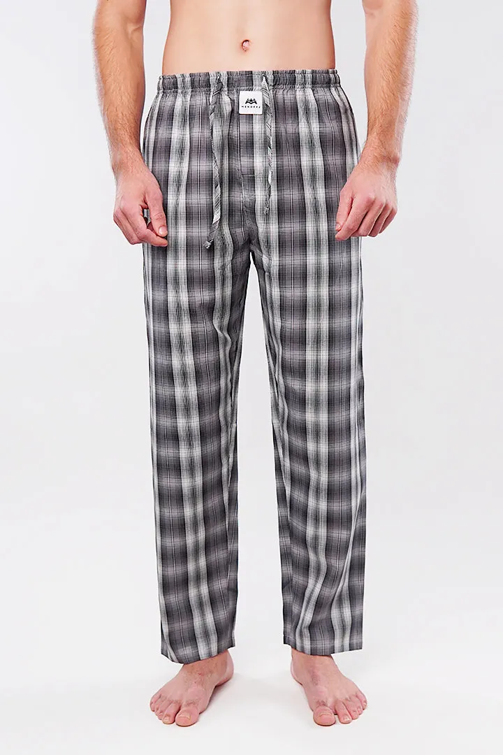 Check Woven Pajamas - Dark Grey