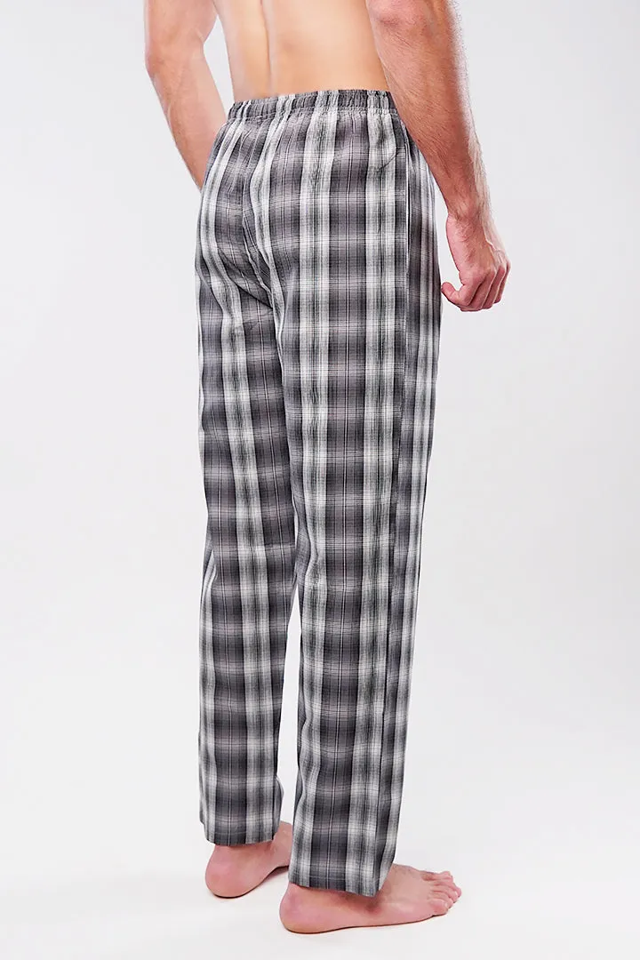 Check Woven Pajamas - Dark Grey