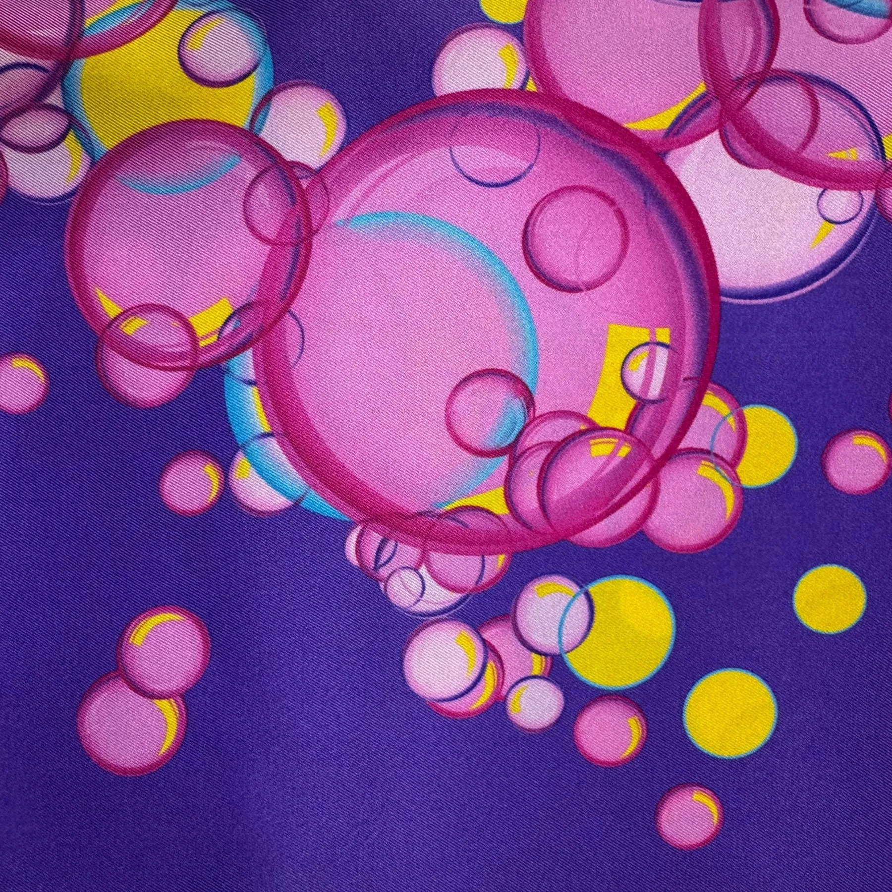 Chopard Scarf Purple Happy Bubbles - Twill Silk Square Foulard SALE