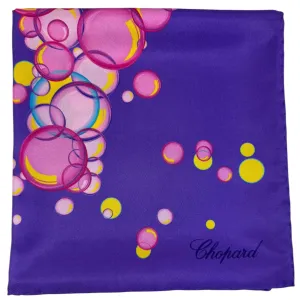 Chopard Scarf Purple Happy Bubbles - Twill Silk Square Foulard SALE