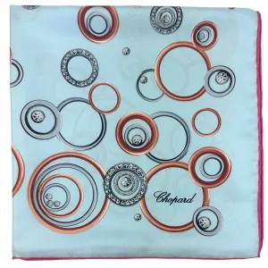 Chopard Scarf Sky Blue Happy Spirit Jewelry Design - Twill Silk Square Foulard