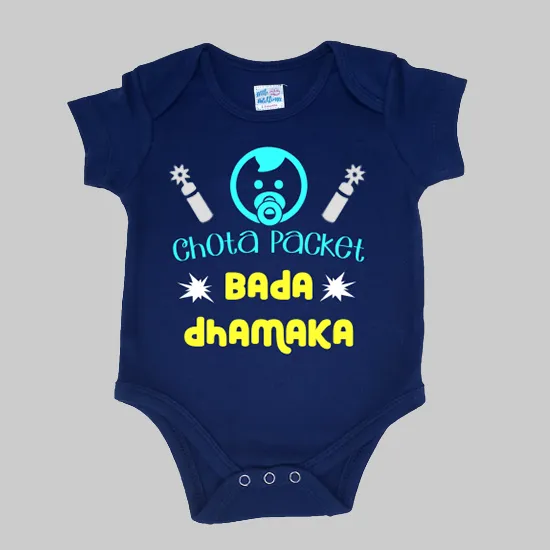 Chota Packet Bada Dhamaka Navy Blue Onesie / Tshirt