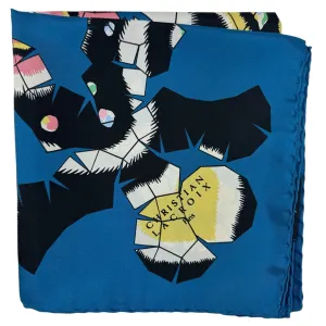 Christian Lacroix Scarf Dark Blue - Square Twill Silk Foulard