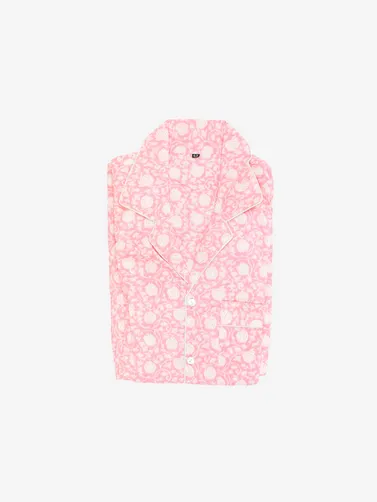 Cotton Pajamas-Pink Lotus Print