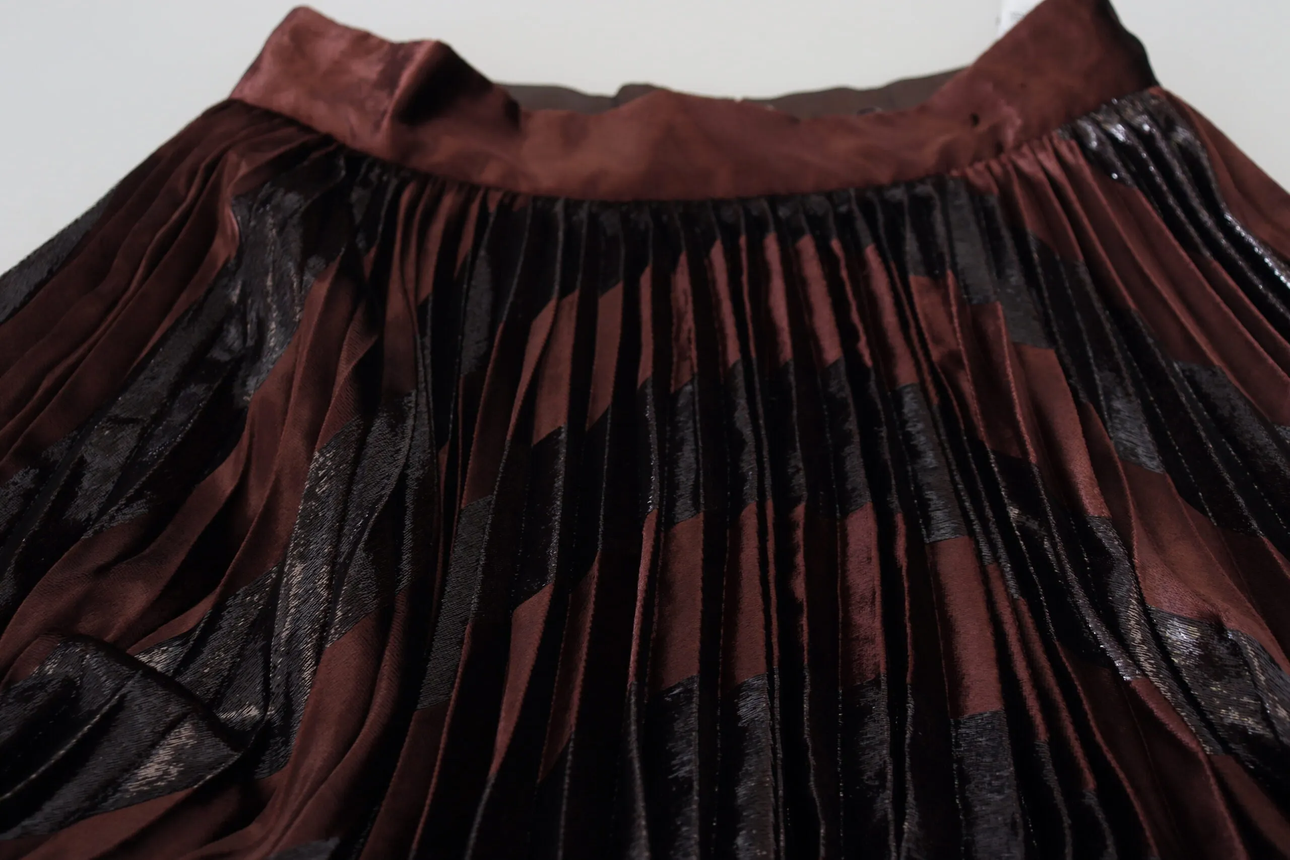 Dolce & Gabbana Brun Polyester High Waist A-line Maxi Skirt