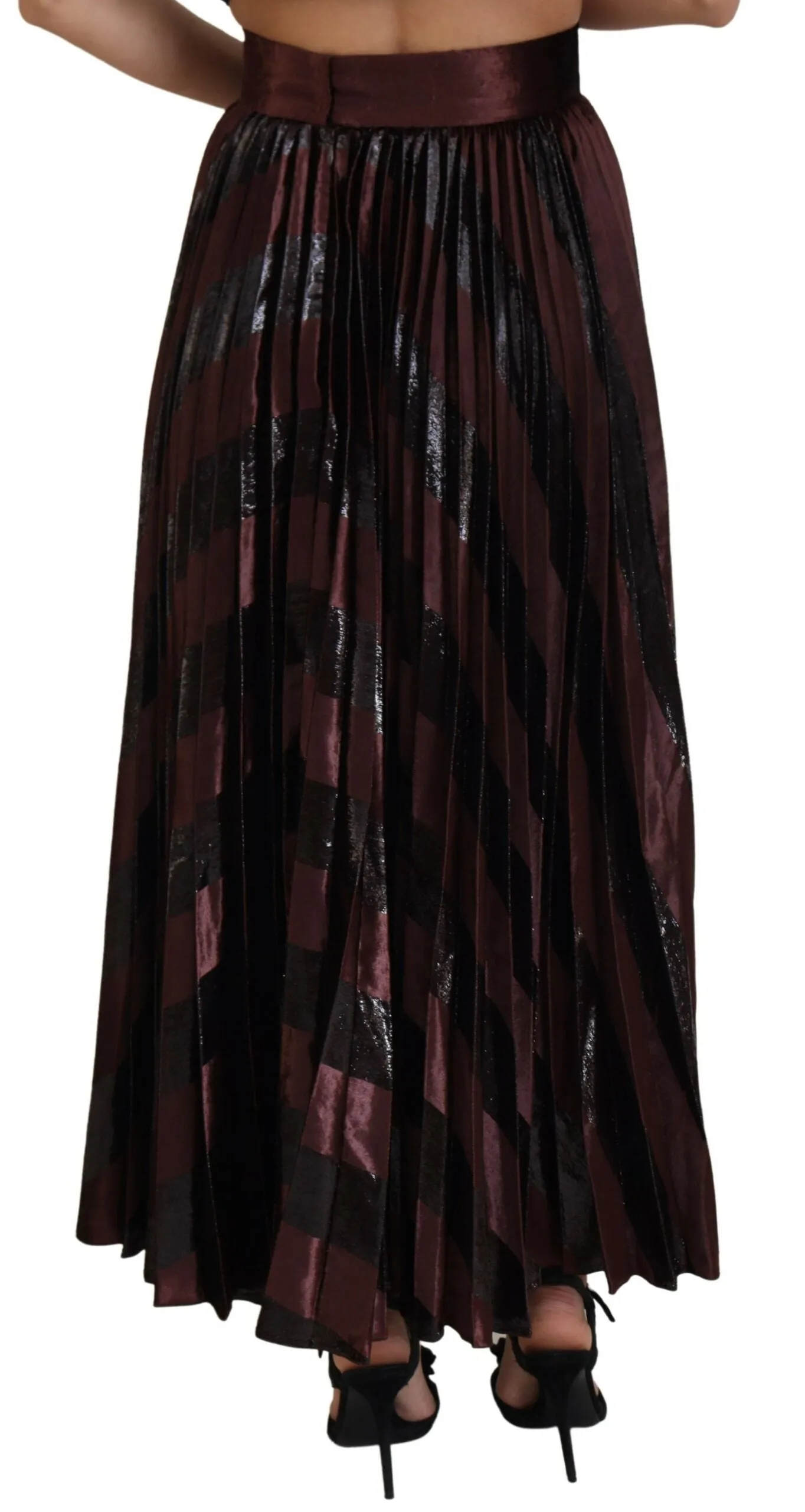 Dolce & Gabbana Brun Polyester High Waist A-line Maxi Skirt