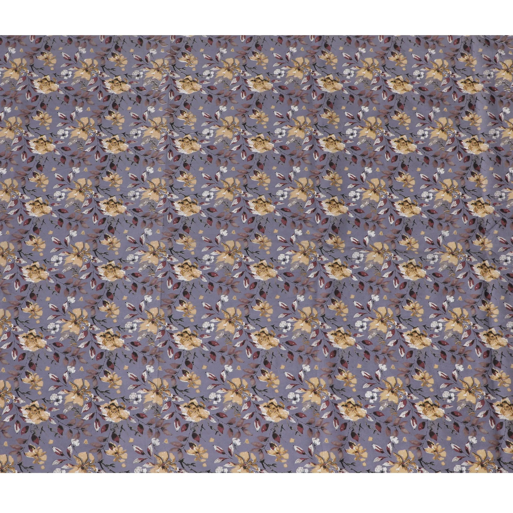 Elegant Lavender Floral Print Cotton Lawn Fabric - 110 cm Width-D19973