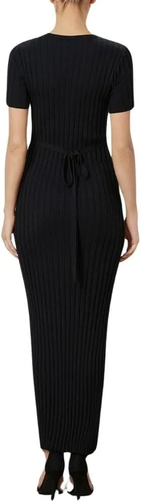 Fall Knit Dresses for Women 2024 Elegant Ribbed Pleated Bodycon Sweater Dress Casual Loose Maternity Dress