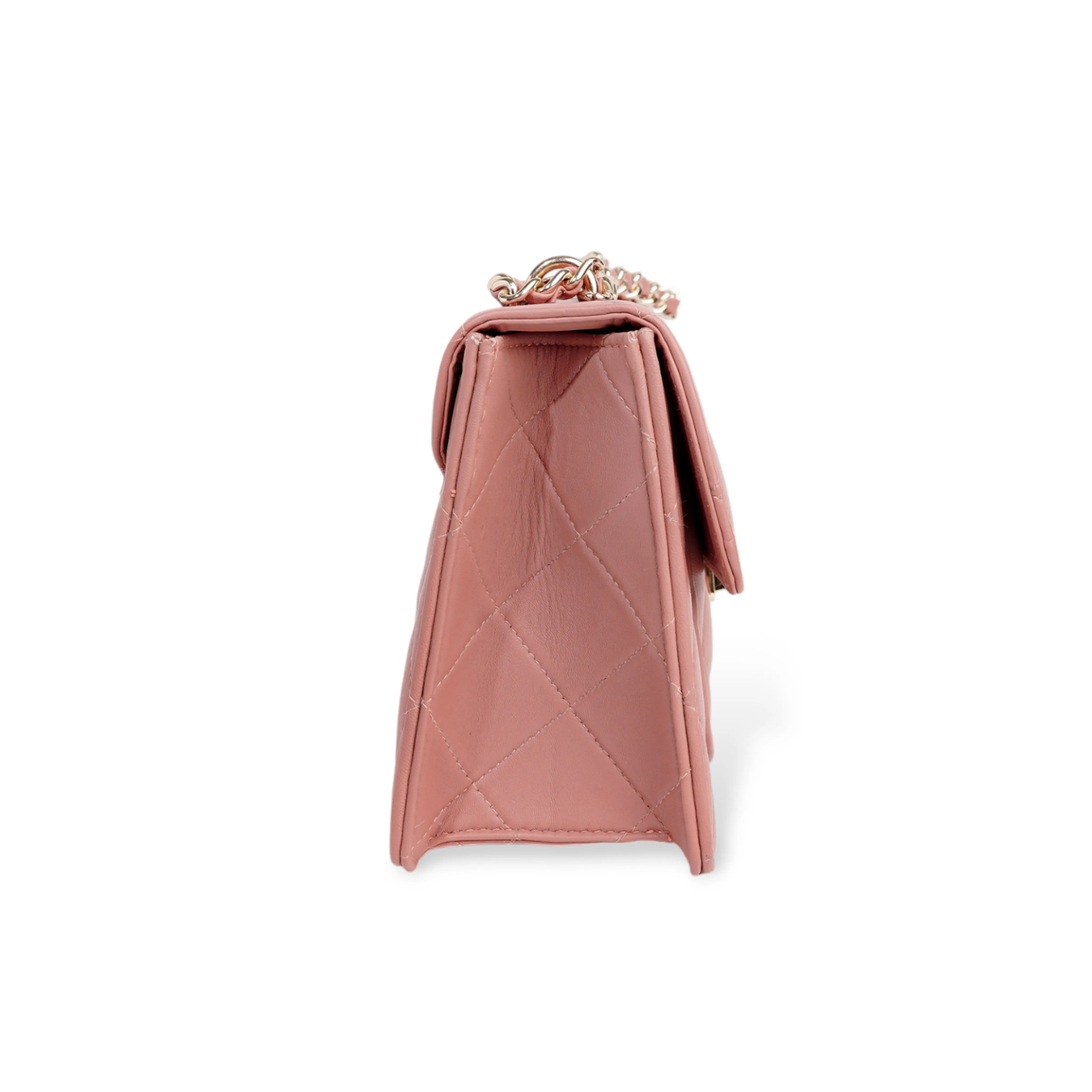 Flora Quilted Crossbody Leather Bag - Pink