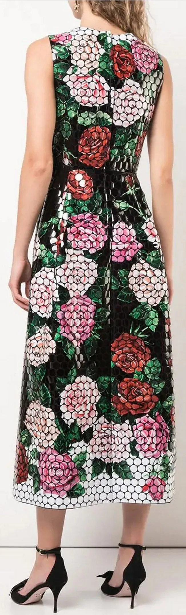 Floral Hologram Flare Dress