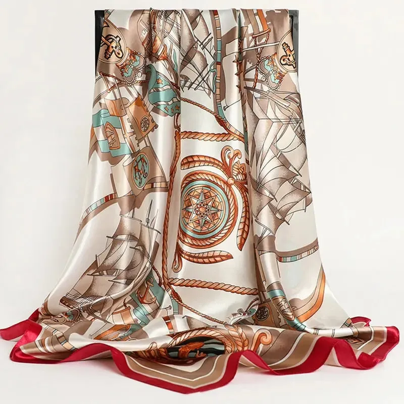 Floral Print Silk Scarf