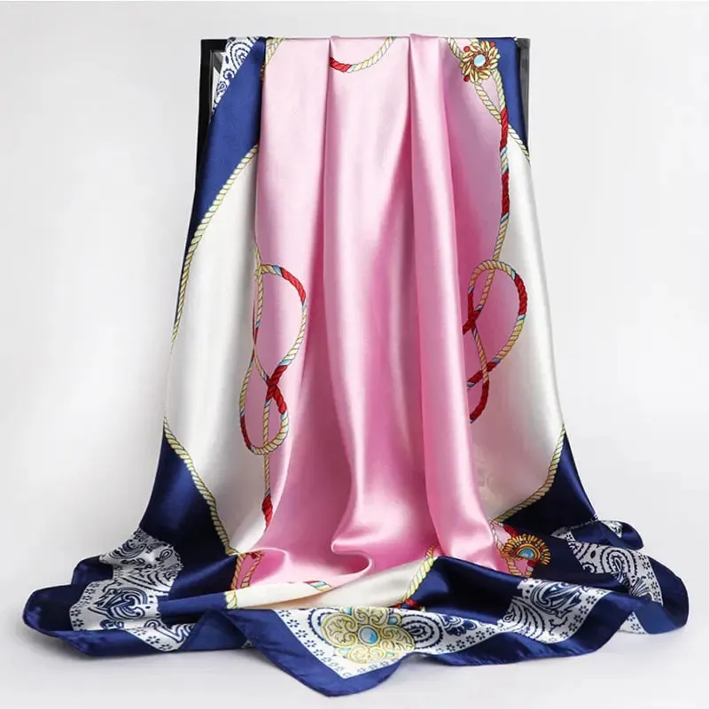 Floral Print Silk Scarf