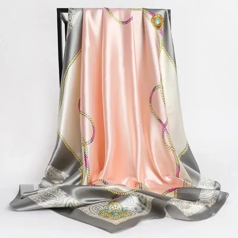 Floral Print Silk Scarf
