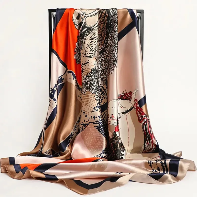 Floral Print Silk Scarf