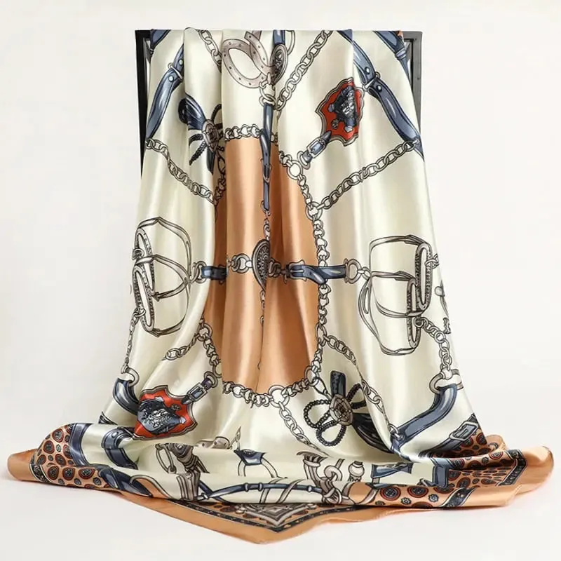 Floral Print Silk Scarf