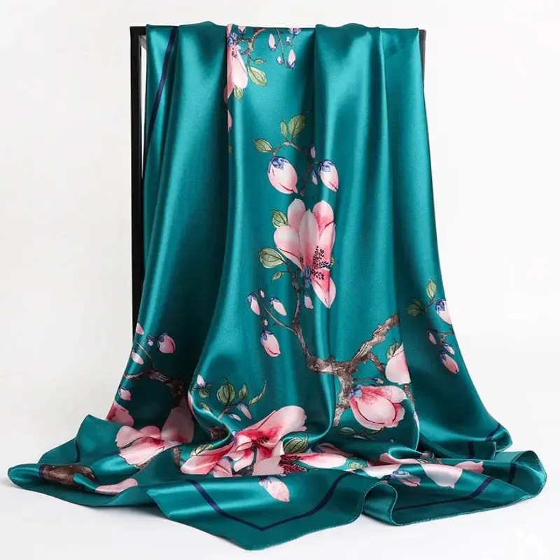 Floral Print Silk Scarf