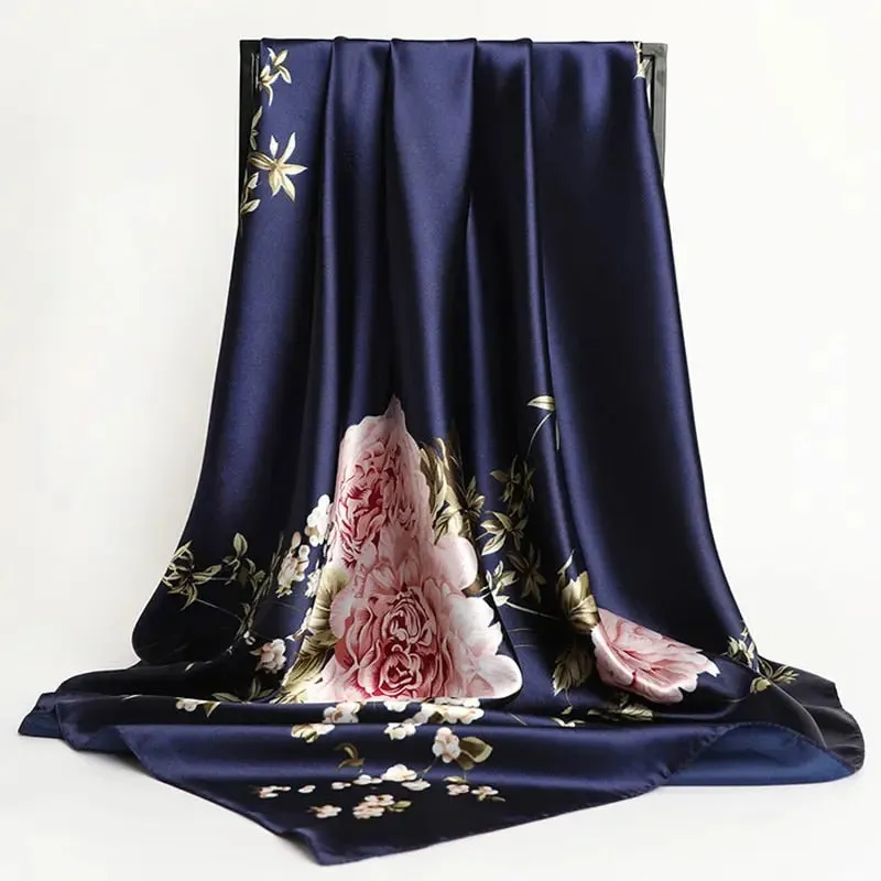 Floral Print Silk Scarf