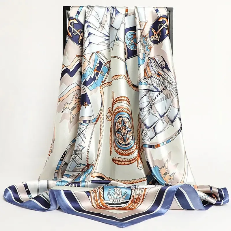 Floral Print Silk Scarf