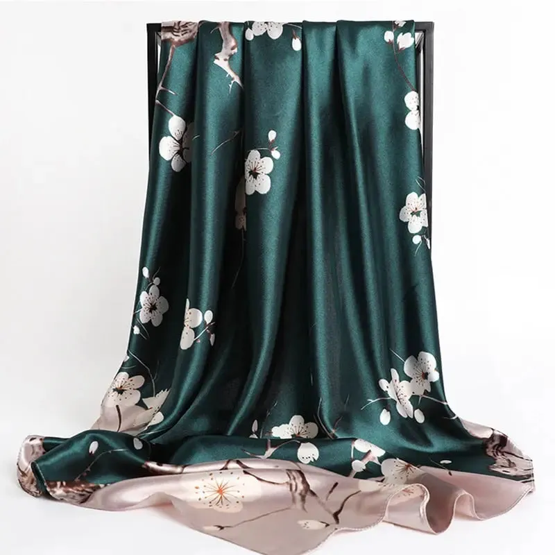 Floral Print Silk Scarf