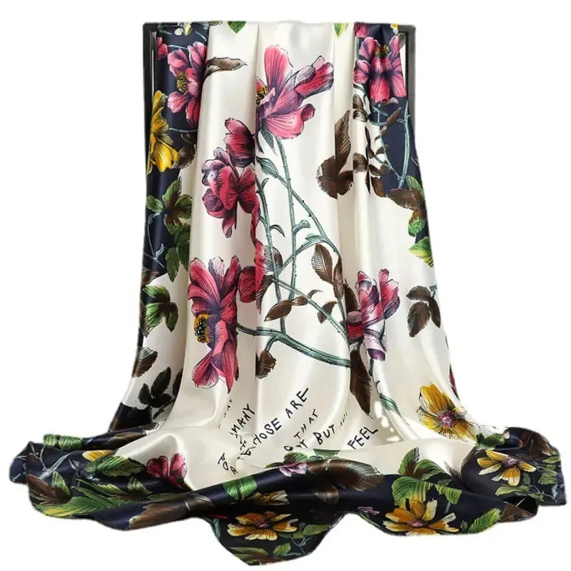 Floral Print Silk Scarf
