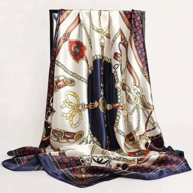 Floral Print Silk Scarf