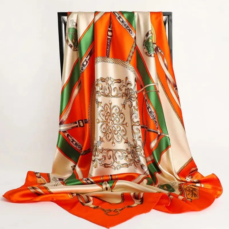 Floral Print Silk Scarf
