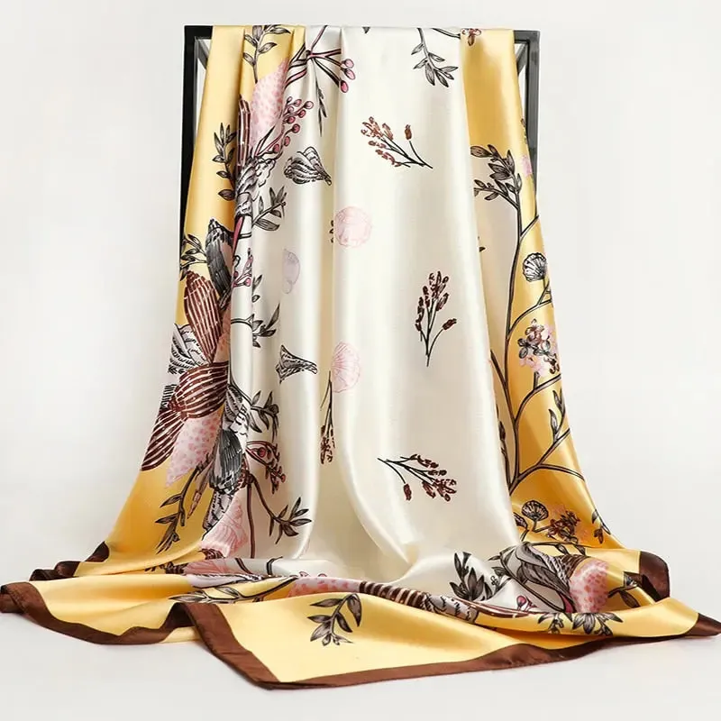 Floral Print Silk Scarf