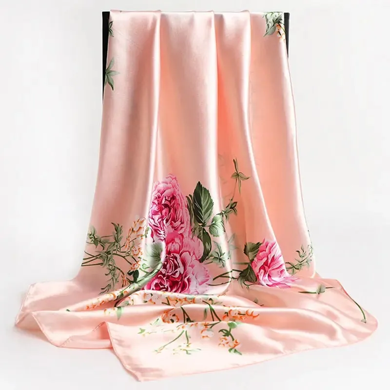 Floral Print Silk Scarf