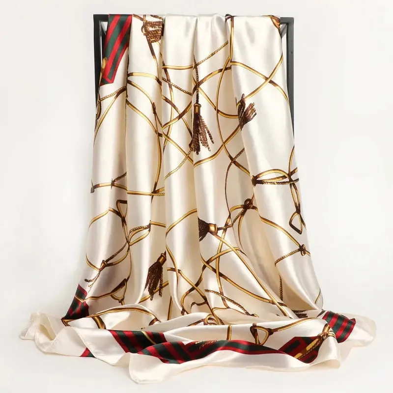 Floral Print Silk Scarf