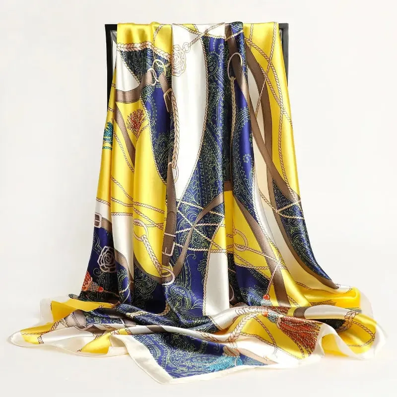 Floral Print Silk Scarf