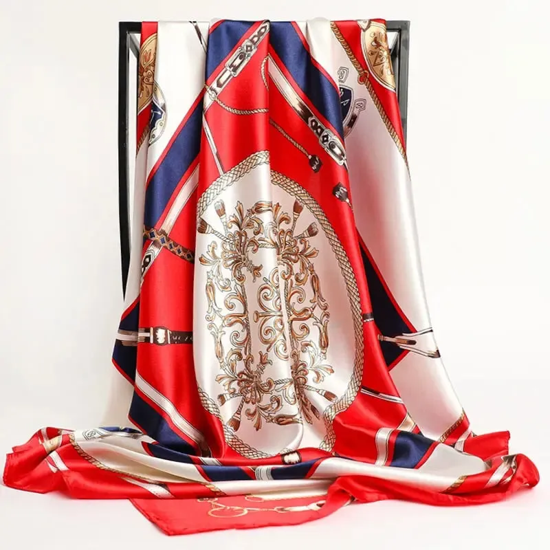 Floral Print Silk Scarf