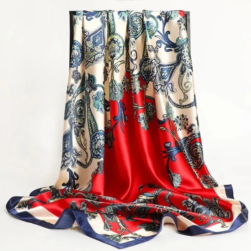 Floral Print Silk Scarf