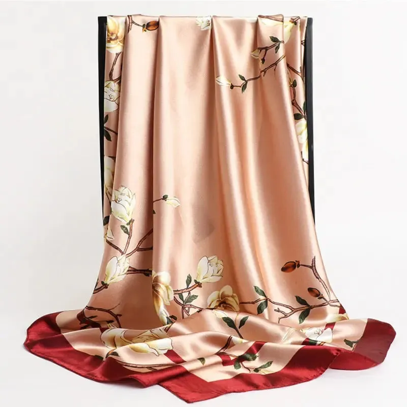 Floral Print Silk Scarf