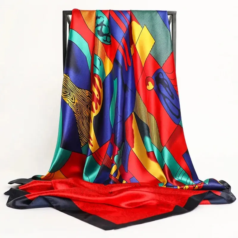 Floral Print Silk Scarf